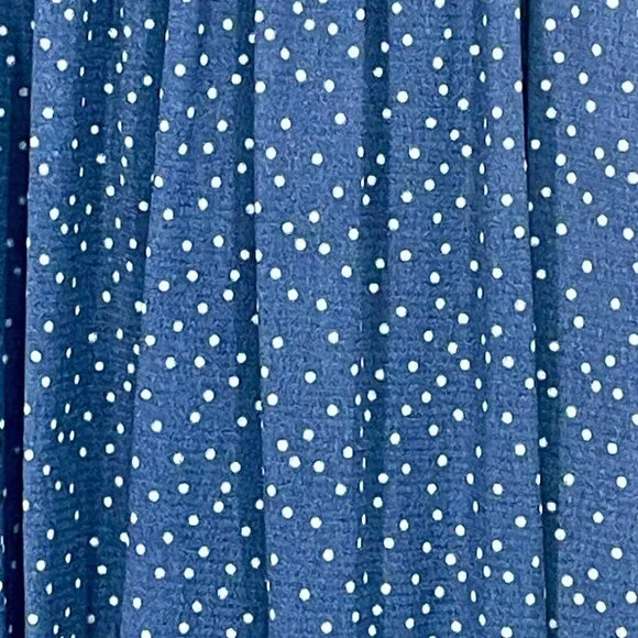 Anthropologie Weston Blue Polka Dot Chiffon Midi Dress XS Fit Flare - Picture 8 of 15